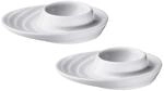 K&uuml;chenprofi 0750828202 Eierbecher oval 2er Set Burgund, Edelstahl, wei&szlig; 2 Einheiten