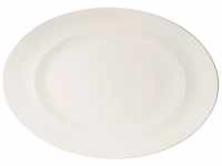 Villeroy und Boch For Me ovale Platte, Premium Porzellan, weiß, 41 cm