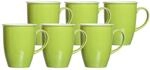 Ritzenhoff & Breker Doppio Kaffeebecher 6er Set, 320 ml, Gr&uuml;ne Henkelbecher aus