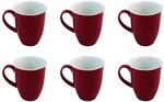 Ritzenhoff & Breker Doppio Kaffeebecher 6er Set, 320 ml, Rote Henkelbecher aus