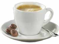 caterado Bistro Espressotasse mit Untertasse, Porzellan, Weiß, 6 Stück (1er...
