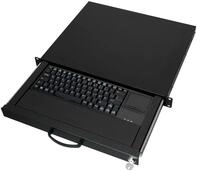 aixcase AIX-19K1UKDETP-B 19 -Tastaturschublade 1HE mit Tastatur DE + Touchpad, USB