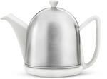 Bredemeijer kleine wei&szlig;e matte Keramik Teekanne 1.0 Liter mit Edelstahlhaube