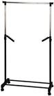 HAKU Rollgarderobe Chrom, schwarz, Kunststoff, Metall - Ma&szlig;e: B 81 cm x H 100-177 cm