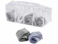 WENKO Socken-Wäschenetz mit 4 Fächern, Socken-Netz mit Reißverschluss und
