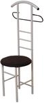 iovivo Herrendiener aus Stahlrohr mit rundem Sitz, 53x47x118 cm wei&szlig;/schwarz
