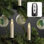 hellum LED Weihnachtsbaumkerzen kabellos (Basis-Set), 10x warmwei&szlig; LED Kerzen mit