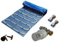 Fu&szlig;bodenheizung Warmwasser, Doppelrohr, Fl&auml;che 2,5 bis 20qm, ohne/mit Regler,