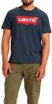 Levi's Herren Graphic Set-In Neck T-Shirt, Batwing Logo, Dress Blues, M