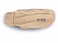 Wolters | Zopf-Strickpullover für Mops&Co in Beige | Rückenlänge 30 cm
