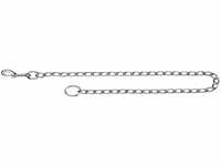 TRIXIE TX-21963 Chain Leash, Chromed, with Leather Hand Loop, 80 cm/4 mm, Multi