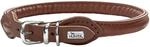 HUNTER Hundehalsband ROUND & SOFT, Farbe: braun, weiches Rindnappaleder, rei&szlig;feste