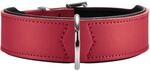 HUNTER Hundehalsband BASIC, Farbe: rot/schwarz, Pflegeleichtes Spaltleder,