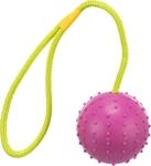 TRIXIE Ball am Seil - robustes Hundespielzeug aus Gummi zum Apportieren - &oslash; 7/30 cm,