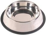 Trixie 24851 Edelstahlnapf, Gummiring, 0,45 l/&oslash; 19 cm, silber