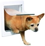 2-Wege Freilauft&uuml;r f&uuml;r Hunde, mit Tunnel, XS&ndash;S: 25 &times; 29 cm, wei&szlig;