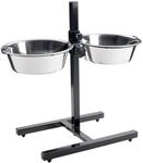 HUNTER BASIC Hundebar Edelstahln&auml;pfe, h&ouml;henverstellbar, 2 x 1,8 l, silber