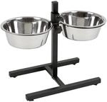 Kerbl Pet Futterbar, Hundenapf, schwarz, 54x27x43cm, 2x1800ml, Stahlgestell, Hunde,