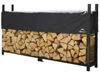 ShelterLogic 2,44 m Brennholzregal mit Premium-Stahlrahmen und Verstellbarer
