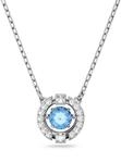 Swarovski Una Halskette, Rund, Blau, Rhodiniert