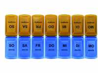 Pillendose Pillenbox Blau (Abends) / orange (Morgens) Tablettenbox Medi Box
