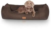 Knuffelwuff Hundebett Dreamline aus Velours XXL 120 x 85cm Braun - abnehmbarer...