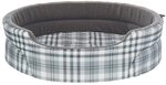 TRIXIE Hundebett Lucky 55 × 45 cm in grau/weiß - gemütliches Hundekissen mit TRIXIE Hundebett Lucky 55 × 45 cm in grau/weiß - gemütliches Hundekissen mit