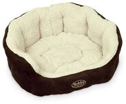 Nobby Komfortbett "TAIKA" braun / wollwei&szlig; L x B x H: 65 x 57 x 22 cm