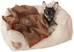 Kerbl Pet Kuschelbett Love You, beige 47x37x17cm / 50x40cm