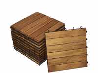 SAM Terrassen- Holzfliese 01, Akazien-Holz,11 Klick-Fliesen für 1m², 30x30cm,