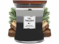 Millefiori Mittelgroße WoodWick Trilogy-Duftkerze im Sanduhrglas mit