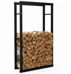 Zelsius Kaminholzregal | 60 x 25 x 150 cm - schwarz | Brennholzlager Metall,