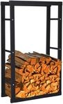 Zelsius Kaminholzregal | 40 x 25 x 150 cm - schwarz | Brennholzlager Metall,