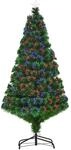 HOMCOM K&uuml;nstlicher Weihnachtsbaum 150 cm mit Glasfaser k&uuml;nstlich Tannenbaum mit LED