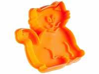 Präge-Ausstecher mit Auswerfer Katze ca. 6,5 cm Orange