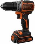 Black+Decker b&uuml;rstenloser 2-Gang 18 V, 1.5 Ah Akku-Bohrschrauber, inkl. 400Ma