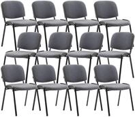 CLP 12er Set Besucherstuhl Ken Stoff I Stapelstuhl Mit Robustem Metallgestell I
