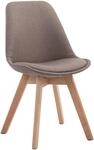 CLP Esszimmerstuhl Borneo mit Stoffbezug I Polsterstuhl, Farbe:Taupe, Gestell