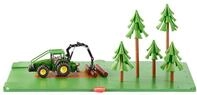 siku 5605, Forst-Set mit Traktor, 2 Grundplatten und 5 B&auml;umen, Kunststoff/Metall,