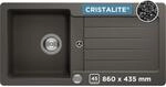 SCHOCK K&uuml;chensp&uuml;le Typos D-100S Asphalt 86x43,5 cm | Granitsp&uuml;le aus CRISTALITE