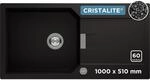 SCHOCK kompakte K&uuml;chensp&uuml;le 100 x 51 cm Manhattan D-100L Nero - CRISTALITE schwarze