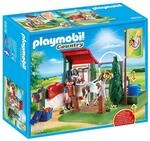 PLAYMOBIL Country 6929 Pferdewaschplatz mit funktionierender Wasserpumpe, Ab 5 Jahren