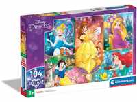 Clementoni 20140 Brilliant Puzzle Disney Prinzessinnen – Puzzle 104 Teile ab 6