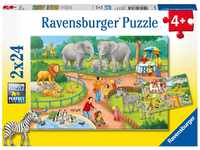 Ravensburger Kinderpuzzle - 07813 Ein Tag im Zoo - Puzzle für Kinder ab 4 Jahren,