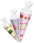 ROTH Schult&uuml;ten 3er Set Anh&auml;nget&uuml;tchen - M&auml;dchen 15/125/10cm rund Kreppverschluss