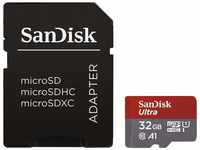 SanDisk Ultra 32 GB microSDHC Memory Card + SD Adapter with A1 App Performance...