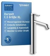 Duravit C.1 Waschtischarmatur, Gr&ouml;&szlig;e XL (Auslauf H&ouml;he 233 mm), Wasserhahn Bad,