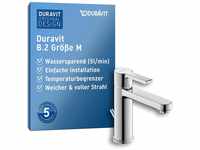 Duravit B21020 B.2 Waschtischarmatur, Wasserhahn Bad mit Zugstangen-Ablaufgarnitur,