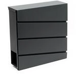 Wiltec Designer Briefkasten V16 Anthrazit 370 x 105 x 370 mm, Wandbriefkasten mit