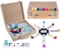 Engelhart Mexican Train Domino Spiel Im Holzkoffer, Doppel 12 | 91 Steine. F&uuml;r...